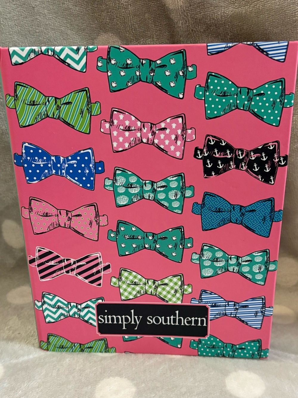 Simply Southern Hardcover Spiral Notebook with Bow Printed Pages - NEW